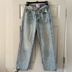 REVICE Light Wash Crossover-Waist Denim Jeans - Size 27